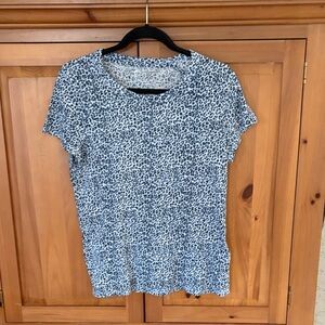 Banana Republic Blue Leopard Print Women's Tee